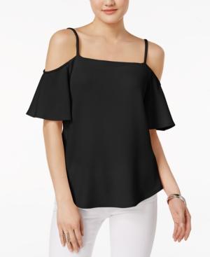 Bar Iii Crepe Cold-shoulder Top, Only At Macy's