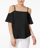 Bar Iii Crepe Cold-shoulder Top, Only At Macy's