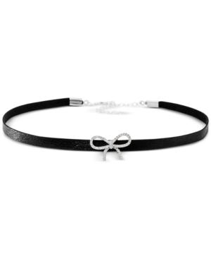 Giani Bernini Cubic Zirconia Bow Choker Necklace In Sterling Silver, Created For Macy's