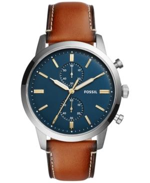Fossil Men's Chronograph Townsman Light Brown Leather Strap Watch 44mm Fs5279