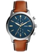 Fossil Men's Chronograph Townsman Light Brown Leather Strap Watch 44mm Fs5279