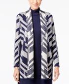 Alfani Petite Patterned Open-front Cardigan, Only At Macy's