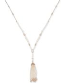 Danori Gold-tone Crystal & Imitation Pearl Tassel Pendant Necklace, 20 + 1 Extender, Created For Macy's
