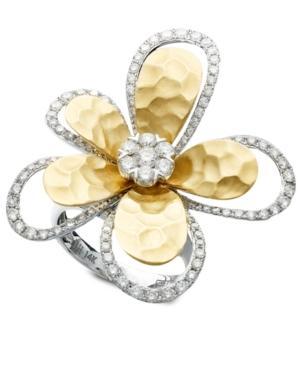D'oro By Effy Diamond Flower (1-1/4 Ct. T.w.) In Two-tone 14k Gold