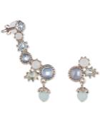 Marchesa Gold-tone Crystal & Bead Mismatch Ear Climber And Stud Earring, Created For Macy's