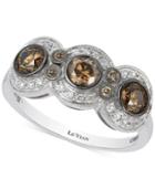 Le Vian Chocolatier Chocolate Deco Chocolate And White Diamond Ring (9/10 Ct. T.w.) In 14k White Gold