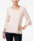 Style & Co Crochet-trim Bell-sleeve Top, Only At Macy's