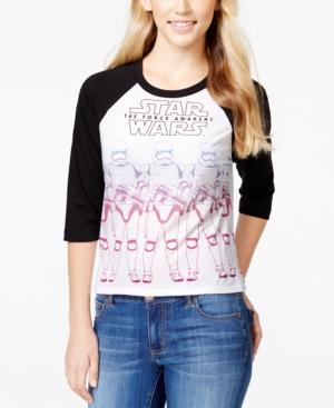 Mighty Fine Juniors' Star Wars Storm Troopers Graphic Baseball T-shirt