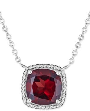 Rhodolite Garnet Rope-frame 16 Pendant Necklace (4 Ct. T.w.) In Sterling Silver (also In Mystic Topaz)