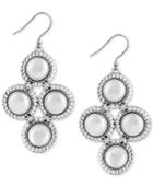 Lucky Brand Silver-tone Pave & Imitation Pearl Chandelier Earrings