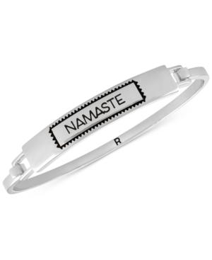 Rachel Rachel Roy Silver-tone Namaste Etched Bangle Bracelet