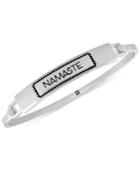 Rachel Rachel Roy Silver-tone Namaste Etched Bangle Bracelet