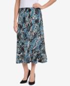 Ny Collection Printed Ruffled Midi Skirt