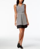 Maison Jules Striped Pleated Dress, Only At Macy's