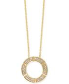 D'oro Effy Diamond Circle Pendant Necklace (1/4 Ct. T.w.) In 14k Gold