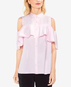 Vince Camuto Cold-shoulder Ruffled Blouse