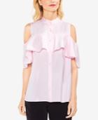 Vince Camuto Cold-shoulder Ruffled Blouse