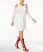Bar Iii Embroidered Cold-shoulder Dress, Only At Macy's
