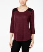 Style & Co. Crochet-trim High-low Top, Only At Macy's