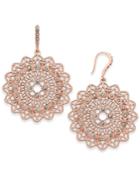 I.n.c. Rose Gold-tone Pave Filigree Drop Earrings, Created For Macy's