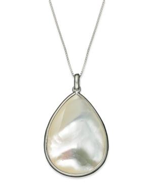 Sterling Silver Necklace, Mother Of Pearl Teardrop Pendant