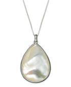 Sterling Silver Necklace, Mother Of Pearl Teardrop Pendant