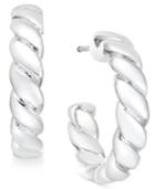 Charter Club Silver-tone Twisted Rope Hoop Earrings, Only At Macy's