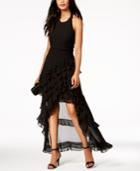 Msk Ruffled Halter High-low Gown