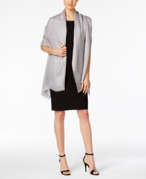 Calvin Klein Triangle Geo Yarn Dye Wrap & Scarf In One