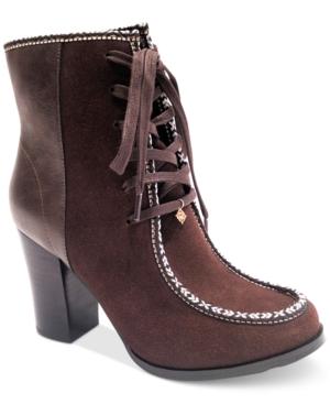 Nanette By Nanette Lepore Isabel Block-heel Lace-up Booties Women's Shoes