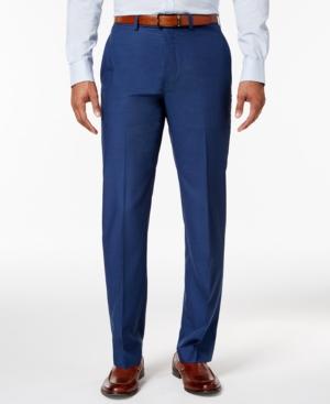 Calvin Klein Men's Slim-fit Blue Solid Dress Pants