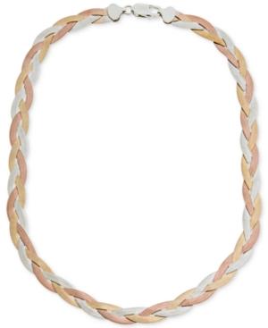 Giani Bernini Tricolor Braided Collar Necklace, Created For Macy's