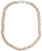 Giani Bernini Tricolor Braided Collar Necklace, Created For Macy's