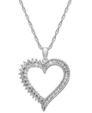 Sterling Silver Diamond Heart Pendant Necklace (1/4 Ct. T.w.)