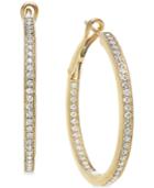 Diamond In And Out Hoop Earrings (1/3 Ct. T.w.) In 14k Gold