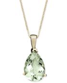 14k Gold Necklace, Green Quartz Pear Drop Pendant (2-3/4 Ct. T.w.)