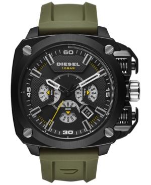 Diesel Men's Chronograph Bamf Olive Silicone Strap Watch 52x57mm Dz7369