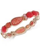 Anne Klein Gold-tone Stone & Crystal Stretch Bracelet
