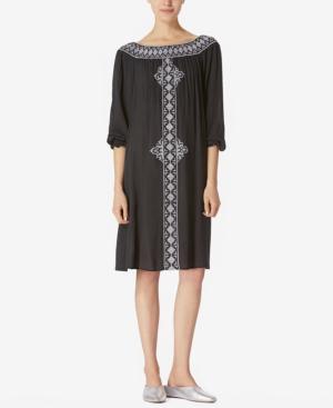 Avec Les Filles Embroidered Off-the-shoulder Dress