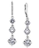 Charter Club Silver-tone Cubic Zirconia Triple Drop Earrings, Only At Macy's
