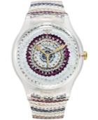 Swatch Unisex Swiss Exotic Charm Multi-color Silicone Strap Watch 41mm Suok114