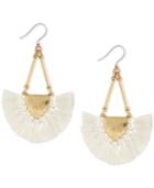 Lucky Brand Gold-tone Cream Tassel Drop Earrings