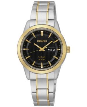 Seiko Women's Solar Two-tone Stainless Steel Bracelet Watch 29mm Sut166