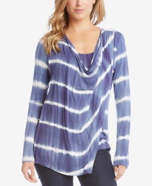 Karen Kane Tie-dyed Striped Draped Top