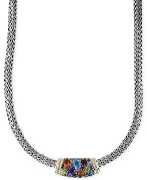 Effy Multistone 18 Necklace In Sterling Silver And 18k Gold (4-2/5 Ct. T.w.)