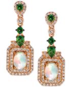 Le Vian Opal (9/10 Ct. T.w.), Diamond (5/8 Ct. T.w.) And Diopside (5/8 Ct. T.w.) Drop Earrings In 14k Rose Gold, Only At Macy's