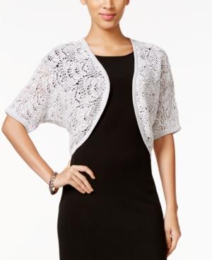 Jeanne Pierre Marled Open-knit Shrug