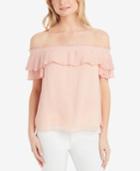 Jessica Simpson Juniors' Chris Pleated-ruffle Off-the-shoulder Top