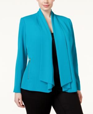 Calvin Klein Plus Size Shawl-collar Flyaway Jacket