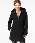 Jones New York Water-resistant Hooded Microfiber Raincoat